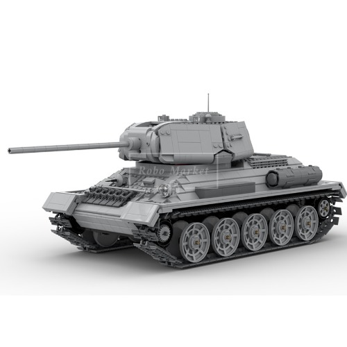레고 밀리터리 MOC-53096 제 2차 세계 대전 소련 T-34 85 원격제어 탱크 호환 신제품 창작