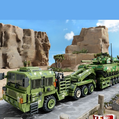 레고 신제품 특수부대 군용 99A 주요 전투 탱크 수송 차량 밀리터리 688003 호환 창작