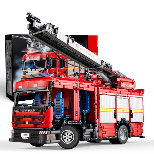 레고 테크닉 호환 화재 스프링클러 사다리 소방차 트럭 YC23004 신제품 창작